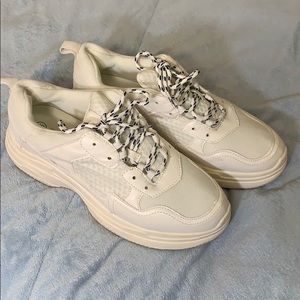 Chunky white street shoes